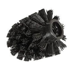 WENKO Ersättningsborste för toalettdekor, borsthuvud av plast med Ø 8,5 cm, ersättningsborste för byte, svart