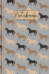 Horse Notebook: Cute Horse Lined Journal, Adorable Equestrian Gift, The Perfect Novelty Horse Gift for a Horse or Pony Rider - Grey