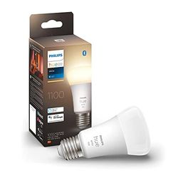 Philips Hue White Lampadina Smart LED, Attacco E27, 9.5 W, Luce Bianca, Dimmerabile, Controllo con Bluetooth e Hue App, Funziona con Alexa, Google Assistant e Apple HomeKit