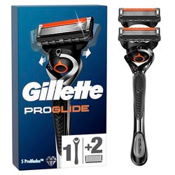 Gillette ProGlide Maquinilla De Afeitar Para Hombre, Con 5 Hojas Antifricción Para Un Afeitado Apurado Y Duradero + 2 Cuchillas de Recambio negro