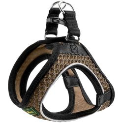 HUNTER Harnais HILO COMFORT pour petits chiens avec maille et éléments réfléchissants, Marron, S