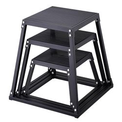 VEVOR Box Pliometrico 3 Pezzi 305/458/609 mm Piattaforma Pliometrica Carico 227 kg, Jump Box per Allenamento Fitness Crossfit per Salto Pliometrico Push-up Palestra, Scatola per Salti Pliometrici