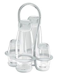 Guzzini Menage Set Olio Aceto Sale e Pepe Gocce, Trasparente, 17 x 15 x h22.5 cm