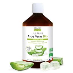 Jus d'Aloe Vera Bio avec pulpe fraîche - 99,8% de jus natif - Favorise la digestion - 500ml - Propos'Nature