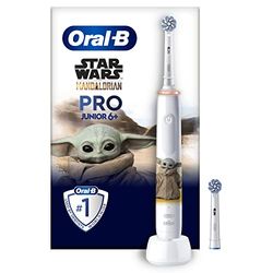 Oral-B Pro Junior Brosse à Dents Électrique Star Wars Pour Enfants De 6 Ans Et Plus, Brossage Doux, 2 Brossettes Rondes De Recharge, 1 Chargeur, Minuteur et Vibrations, Batterie Rechargeable