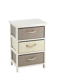 King Home C656423 ladenkast met 3 laden van hout en synthetische Rafia 40 x 30 x 60 H