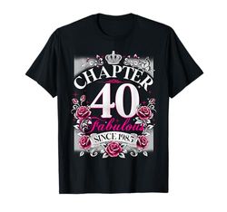 Womens Chapter 40 Fabulous Since 1985 40th Birthday Design Maglietta