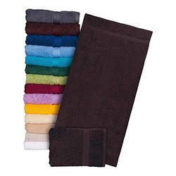 Reis T-SOFT-BR_70x140 Sof'touch Lot de 12 serviettes en éponge Marron 70 x 140 cm