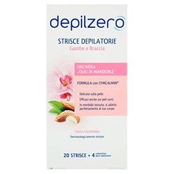 Depilzero Strisce Depilatorie per Gambe e Braccia, 20 Pezzi
