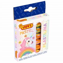 Jovi - Plasticine etui, 6 stokjes van 15 gram, pastel veelkleurig assortiment, glutenvrij (90/6P)