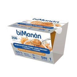 biManán - Copa de Vainilla Caramelo, Crema Sustitutiva de Comidas para Adelgazar, Baja en Calorías, Ayudan a Perder y Controlar el Peso, con Proteínas, Vitaminas y Minerales, Sin Gluten - 210 g