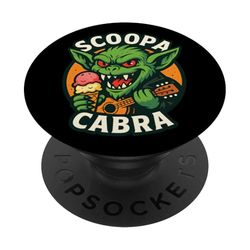 Scoopa Cabra - Divertido diseño de monstruo críptido de helado PopSockets PopGrip Adhesivo