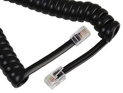 Pro Signal PSG04241 RJ10 Plug to Plug Coiled Handset Cord, 3m, Black