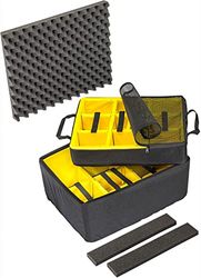 Peli 1607AIRDS set vadderade skiljeväggar, original Peli Air Case tillbehör, kompatibel med: Peli Air 1607, färg: svart/gul