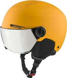 ALPINA Unisexe - Enfants, ZUPO Visor Q-Lite Casque de Ski, Burned-Yellow Matt, 51-55 cm