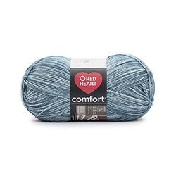 Red Heart Comfort Laine – 1 paquet de 454 g – Acrylique – 4 moyen (peigné) – 800 m – Tricot/Crochet - blanc/denim
