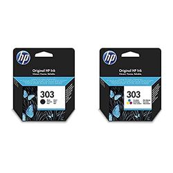 HP 303 Nero e Tricromia, bundle da 2 cartucce originali HP, compatibili con stampanti HP Tango, HP ENVY serie 6200, 7100 e 7800