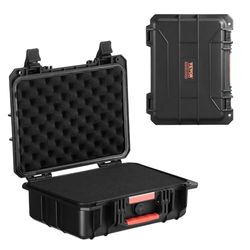 VEVOR Étui Rigide résistant aux intempéries IP67, étui de Protection Robuste avec Mousse prédécoupée et poignées de Traction rétractables, pour Voyage, Chasse, Militaire, Tactique, 380 x 300 x 140 mm