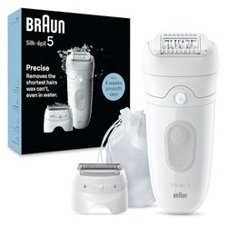 Braun Silk-épil 5, Depiladora Eléctrica Para Una Eliminación Del Vello Fácil, Piel Suave Duradera, 5-041, Blanco/Gris