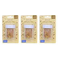 PME Gold Glitter Flakes, Pack of 3