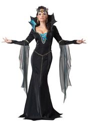 California Costumes Dunkle Magierin Hexe Zauberin Halloween Damenkostüm schwarz-blau L (42/44)
