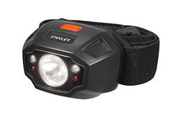 STANLEY - Linterna LED de manos libres con luz frontal de 290 lúmenes con diadema ajustable, batería alcalina alimentada (3x AAA incluida)
