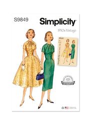 SIMPLICITY SS9849H5 Misses' Dress with Skirt Variations H5 (6-8-10-12-14)