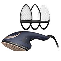 Russell Hobbs Plancha Vertical, Plancha de Ropa 2 en 1 [Vapor Vertical y Plancha Tradicional] Steam Genie (1800 W, Suela Cerámica, 3 Accesorios: Ropa Delicada, Tapicería y Quitapelusas) 28370-56