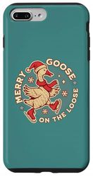 Merry Goose on The Loose Funny Christmas Goose Retro Vintage Case for iPhone 7 Plus/8 Plus