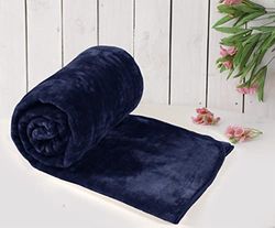 Om Home DELUXE Fuskpäls minkfilt/överkast – mjuk och mysig – perfekt för att mysa i soffan (150 x 200 cm, marinblå)