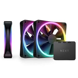 NZXT Lot de 3 Ventilateurs RGB Duo F120-120 mm - Double Face - avec contrôleur RVB - 20 LED adressables Individuellement - Flux d'air équilibré et Pression Statique - Roulement Dynamique Fluide