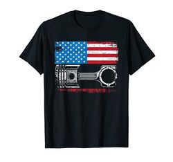 Coche mecánico de coches bandera americana regalo vintage Camiseta