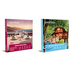 Smartbox - Coffret Cadeau Couple - Idée Cadeau Original - Dîner Romantique pour Un Moment à Deux inoubliable & Coffret Cadeau Séjour Insolite en Duo - Une Nuit avec Petit-Déjeuner pour 2 Personnes