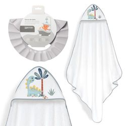 Interbaby - Mantello da bagno per bambini + berretto regolabile | Asciugamano con cappuccio 100% cotone, unisex, morbido, asciugatura rapida, ideale per neonati, neonati e bambini piccoli, design
