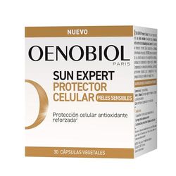 OENOBIOL - SUN EXPERT Pieles Sensibles - Nueva fórmula concentrada en Extracto de Uva 100% origen vegetal - Bronceado intenso y radiante - Complemento alimenticio 30 cápsulas 1 mes
