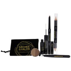 Arches & Halos Jetsetter Kit - Travel Size Kit for Flawless Brow Shaping and Grooming On the Go - Includes Five Essential Eyebrow Care Tools - Professional Grade Formulas and Design - Light - 1 pc
