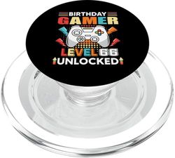 Gamer Level 66 Desbloqueado 66 Cumpleaños Gamer Gaming 66 Años PopSockets PopGrip para MagSafe