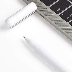 Lexon C-Pen - Penna a sfera con inchiostro nero, memoria flash USB-C da 32 GB, in acciaio inox per clip, corpo principale in ABS (Bianco lucido)