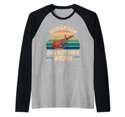 Jamón Ibérico Retro No Hizo Nada Malo Jamón Ibérico Vintage Camiseta Manga Raglan