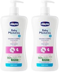 Chicco Baby Moments Bagno Corpo Senza Lacrime Relax, con Formula Naturale, 0+ Mesi - 500 ml (Confezione da 2)