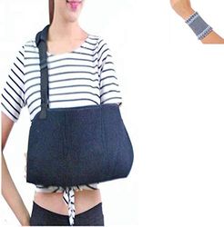 Spalla Amsahr Medical avambraccio cinghie Arm Brace braccio di supporto Mesh traspirante Immobilizer- universale (27-40 cm) avambraccio Length- incluso Wrist Band