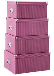 Unimasa-set med 10 kartonger, fodrad, rosa, 42 x 32 x 20 cm