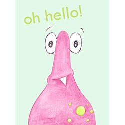 Wee Blue Coo Wee Wild Monsters Jerome Hello Unframed Wall Art Print Poster Home Decor Premium