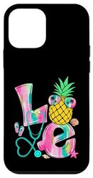 Estetoscopio y chanclas Love Nurse Summer Pineapple Carcasa para iPhone 12 mini