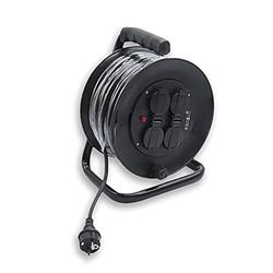 Rollbar 4T C/deksel 68023, 25 m, uittrekbaar, 3 x 1,5 mm, 3600 W. Ideaal voor elektrisch gebruik met gegarandeerde kwaliteit en veiligheid.