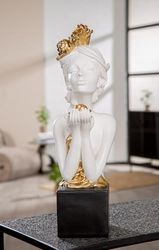 GILDE Decorative Figurine, Resin, White, 42