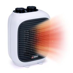 alpina Radiateur Electrique Mobile PTC-1601 - Chauffage d'Appoint 1500W - Espaces de 10 à 15 m² - Chauffage Électrique pour Air Chaud et Froid - Inclus Poignée - Plastique - Blanc