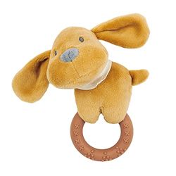 Charlie rammelaar flanel caramel met siliconen bijtring