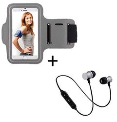Sport-set voor Samsung Galaxy Note 10 + smartphone (bluetooth hoofdtelefoon, metaal + manchetten) hardlopen T8 (zilver)