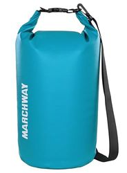 MARCHWAY Drijvende waterdichte droge zak 5L/10L/20L/30L/40L, Roll Top Sack houdt de uitrusting droog voor kajakken, raften, varen, zwemmen, kamperen, wandelen, strand, vissen (groenblauw, 5L)